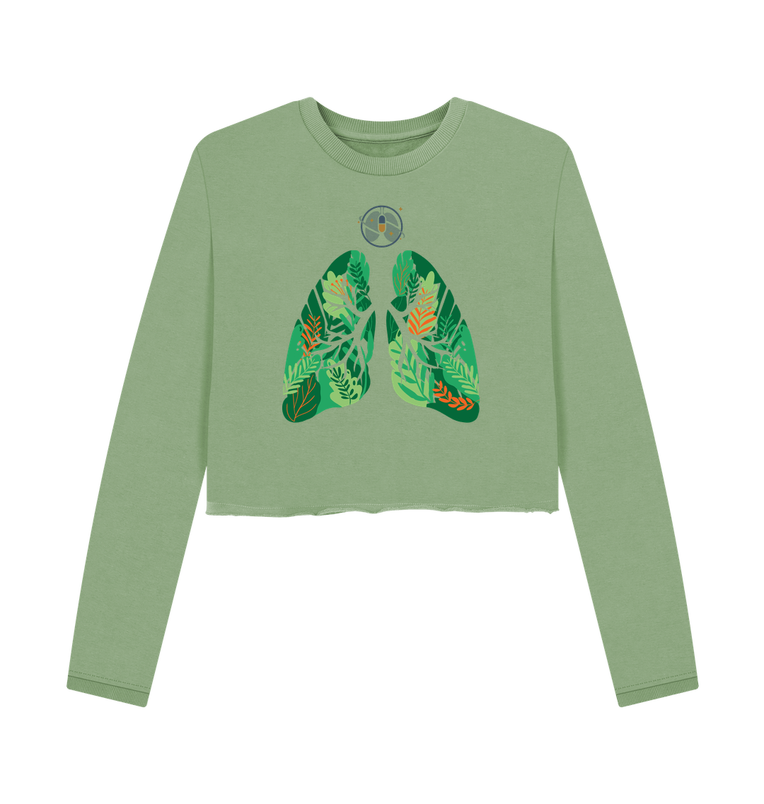 Sage Printed Boxy Jumpers Front