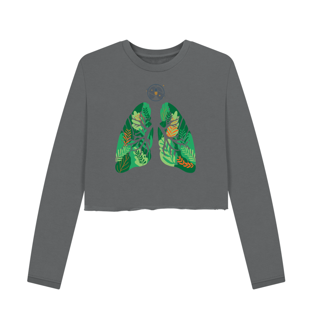 Slate Grey Printed Boxy Jumpers Front