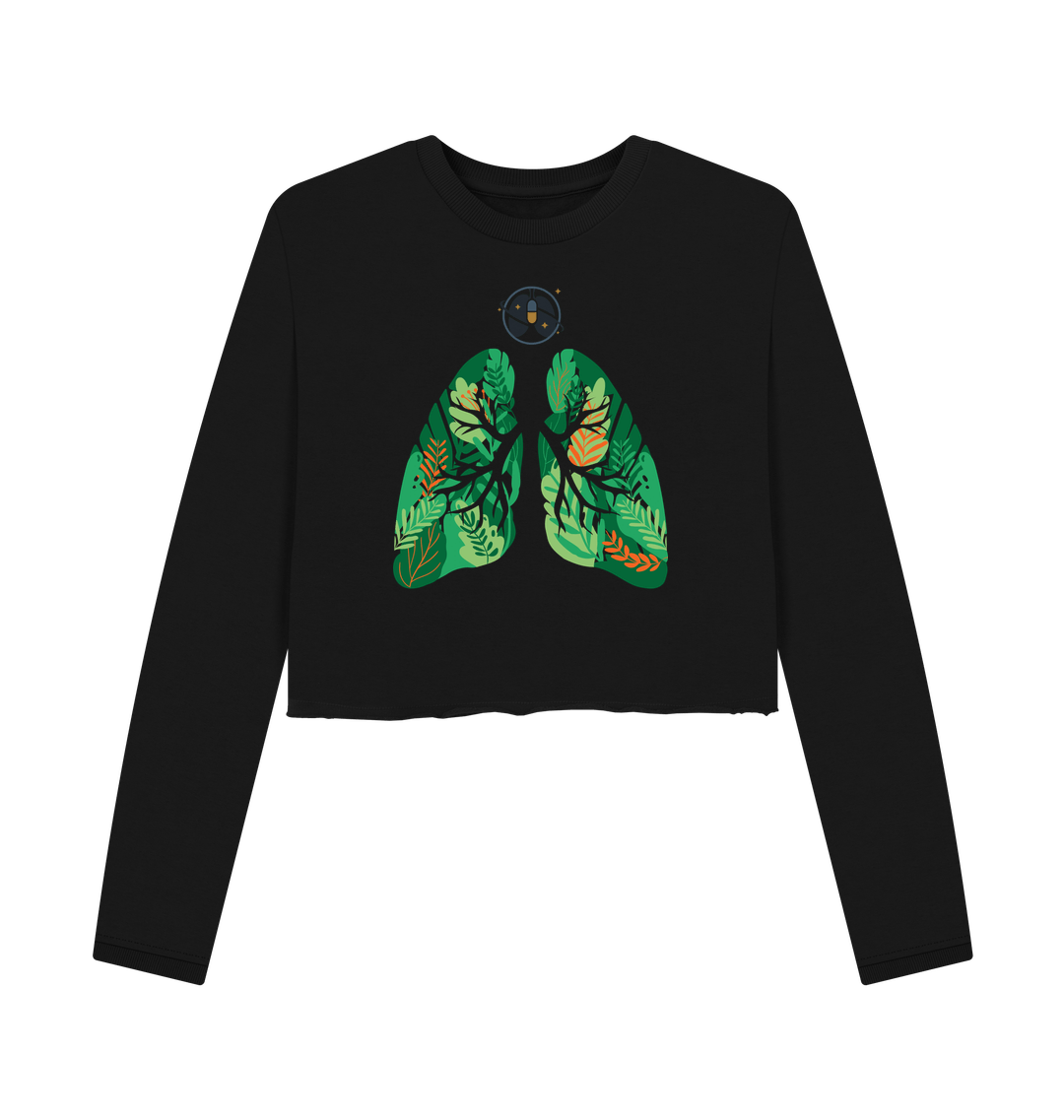 Black Printed Boxy Jumpers Front